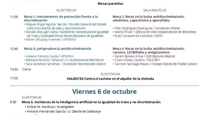 III Congreso Vasco sobre Igualdad de Trato y No Discriminación. PROGRAMA DEFINITIVO.